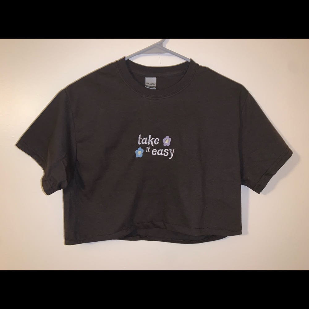 Take it Easy Embroidered Crop Top